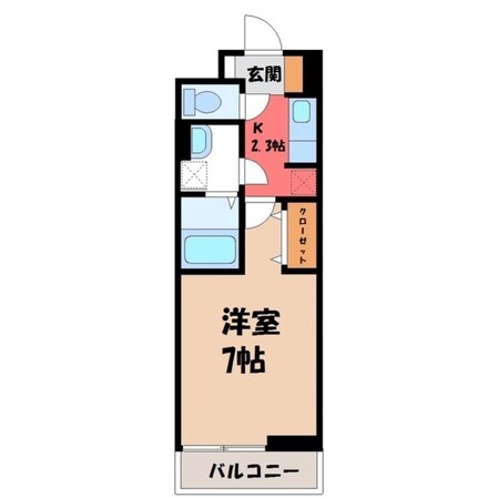 西川田駅 徒歩27分 3階の物件間取画像